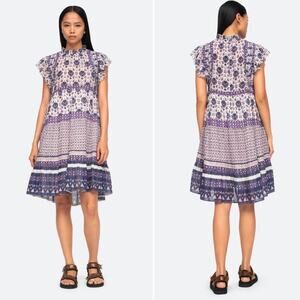 Sea New York Brigitte Border Dress in Violet